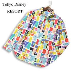 美品★ Tokyo Disney RESORT 東京ディズニーリゾート 限定 モンスターズインク★ 総柄 長袖 ビッグ シャツ Sz.M　メンズ