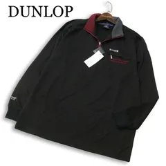 【新品 未使用】 DUNLOP ダンロップ ゴルフ 通年★ 長袖 ボーダー ハーフジップ ポロシャツ Sz.LL メンズ 大きいサイズのサムネイル