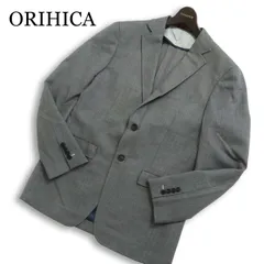 ORIHICA オリヒカ 春夏 ウール★ ウォッシャブル アンコン テーラード ジャケット 2ボタン ビジカジ Sz.L メンズ 灰 グレー