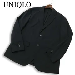 UNIQLO ユニクロ 通年 感動ジャケット★ SLIM FIT アンコン テーラード ジャケット Sz.XL メンズ 黒 大きいサイズ