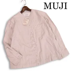 【新品 未使用】 MUJI 無印良品 長袖 フランネル スタンドカラー シャツ Sz.XL　レディース 大きいサイズ