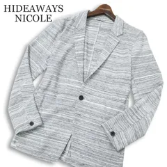 25SS★ HIDEAWAYS NICOLE ハイダウェイ ニコル 通年★ ハニカム ジャガード ラペル ジャケット Sz.46 メンズ グレー