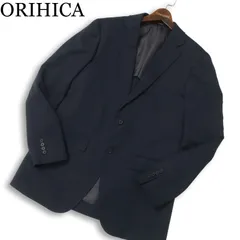 ORIHICA オリヒカ 通年 背抜き Smart 10 month★ ストライプ テーラード ジャケット Sz.96A7　メンズ ネイビー 大きいサイズ