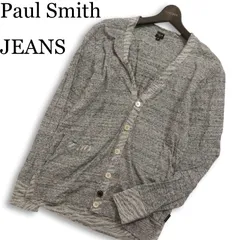 Paul Smith JEANS ポールスミス ジーンズ メランジ★ コットン ニット カーディガン 羽織り Sz.M メンズ 灰 グレー 日本製のサムネイル