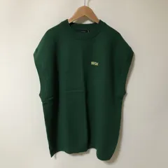 E245　新品　RAGEBLUE プチ刺繍　ニットベスト　グリーン　M　レイジブルー