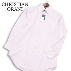【新品 未使用】 CHRISTIAN ORANI クリスチャンオラーニ 二重襟★ 長袖 BD ストライプ シャツ Sz.LL メンズ 大きいサイズ