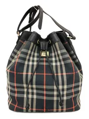 Burberrys バーバリーズ 　巾着 ショルダーバッグ キャンバス/レザー