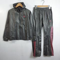 adidas アディダス ナイロン セットアップ ジップアップ ジャケット フード パンツ スリーストライプス スポーツ トレーニング ウェア ブラック ピンク M C620