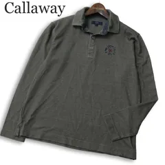 Callaway キャロウェイ ゴルフ 通年 ロゴ刺繍★ 長袖 ポロシャツ Sz.L メンズ