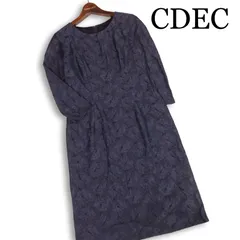 COUP DE CHANCE クードシャンス 通年★ 総柄 レース ドレス ワンピース Sz.36 レディース 紺 ネイビー 日本製