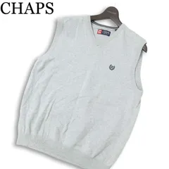 CHAPS チャップス ラルフローレン 通年 ロゴ刺繍★ コットン ニット ベスト Sz.S　メンズ グレー