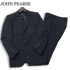 JOHN PEARSE ジョンピアース ウール★ ストライプ スーツ セットアップ ジャケット スラックス Sz.Y5 メンズ 紺 ネイビー