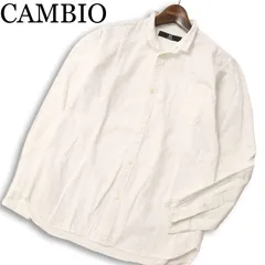 CAMBIO カンビオ 通年★ 長袖 コットン シャツ Sz.M　メンズ 白 日本製のサムネイル