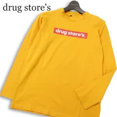 未使用★ store's ドラッグストアーズ 通年★ 長袖 ボックスロゴ モックネック カットソー ロンTシャツ Sz.3 メンズ