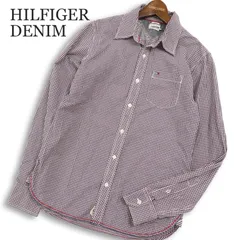 HILFIGER DENIM トミーヒルフィガー 通年 ロゴ刺繍★ 長袖 チェック シャツ Sz.S メンズ