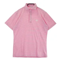 サイズ：M ADIDAS GOLF アディダスゴルフ A04195 半袖ポロシャツ ボーダー柄 ピンク系 [240101644147] ゴルフウェア メンズ ストスト