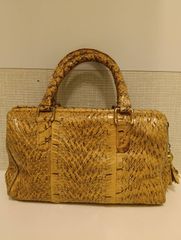 Mondial Paris パイソンレザー ミニボストンバッグ ヴィンテージ 