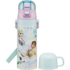 [신품·무료우송] 디즈니 아나운서와 눈의 여왕 26 수통 2WAY 스테인리스 수통 컵 첨부 430ml~470ml SKDC4