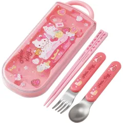 【新品・送料無料】 ハローキティ (Fancy Snacks Sweets サンリオ) 食洗機対応 スライド式トリオセット (箸 フォーク スプーン ケース お名前シール付属) TACC2【ゆうパケット(ポスト投函)でお届け】