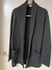 ザラ 黒色 襟付き ニット カーディガン