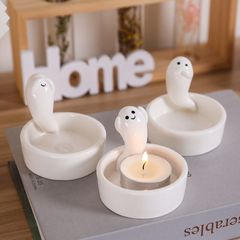 キャンドルホルダー キャンドルスタンド 目 耳 口 を隠しているオバケ ゴースト 3種類 セラミック インテリア 装飾 パーティー リビング ダイニング オシャレ 可愛い 寝室 ユニークデザイン