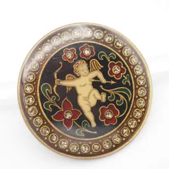 R680 イヤリング 片耳のみ 大ぶり 天使 エンジェル ラインストーン エナメル細工 ゴールドカラー デザイン コスチュームジュエリー