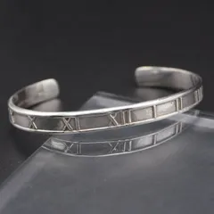 R834 ヴィンテージ STERLING SILVER925刻印 バングル ローマ数字 デザイン シルバー 腕輪