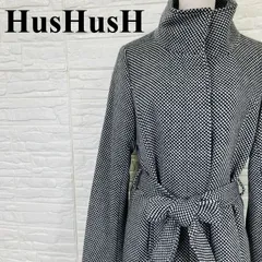 HusHusH ハッシュアッシュ コート アウター ベルト付き ブラック ホワイト 0290Kのサムネイル