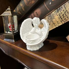 キャンドルホルダー キャンドルスタンド 天使 エンジェル ホワイト アンティーク調 インテリア 装飾 パーティー リビング ダイニング オシャレ プラスチック ギフト プレゼント