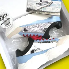 +TSUBASA プラスツバサ キャプテン翼コラボ 大空翼＆岬太郎 MERO-MERO レザーコンビ レースアップ 厚底 ダッドスニーカー シューズ 7996G 定4.7万 スカイ▲030▼10301k08