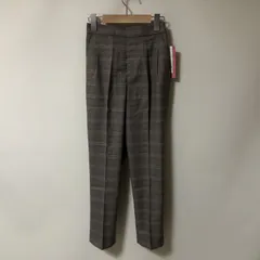 E248　新品　GLOBAL WORK　ウツクシルエット　テーパードパンツ　ブラウン　チェック柄　XS　グローバルワーク
