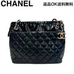 【返品OK】CHANEL シャネル マトラッセ チェーンバッグ ラムスキン パテント エナメル ココマーク チャーム付き オールド ヴィンテージ ブラック ゴールド金具【D467901225910ミ2603】