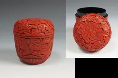 堆朱棗 中棗 牡丹文 茶道具のサムネイル