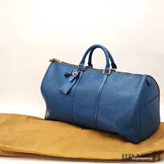 LOUIS VUITTON エピ キーポル50 M42965 バッグ ボストンバッグ 大容量 旅行 ブルー レディース メンズ 保存袋 パドロック