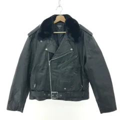 HORN WORKS ホーンワークス レザーダブルライダースジャケット 大きいサイズ:5L ファー取り外し可能   バッファロー ブラック メンズ / 241007002911