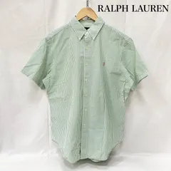 ラルフローレン ストライプ 半袖シャツ ボタンダウン シアサッカー ピンクポニー刺繡 メンズ L ISItems【USED】【古着】【中古】50155084