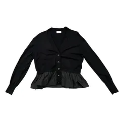 ☆モンクレール カーディガン トリコット K10939B00038 M4066 Mサイズ 切り替え フリル ブラック CARDIGAN TRICOT MONCLERのサムネイル