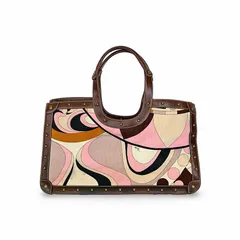 EMILIO PUCCI エミリオプッチ プッチ柄 トートバッグ コーデュロイ レザー ピンク マルチカラー ヴィンテージのサムネイル