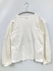 OPAQUE.CLIP オペークドットクリップ Tシャツ/カットソー 36/S ホワイト 無地 ミドル丈 長袖 クルーネック(丸首)