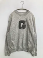 GAP ギャップ スウェット XS グレー コットン 裏起毛 前面プリント バックプリント ブランドロゴ 長袖
