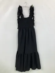 ems エムズエキサイト ワンピース F ブラック 無地 フリル 袖なし ロング・マキシ丈 フレア