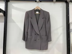Leilian レリアン テーラードジャケット ダブルジャケット サイズ9 灰色系 グレージュ ウール100% レディース 日本製 