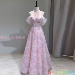 カラードレス ウェディングドレス 半袖 オフショルダー 2way ウエディングドレス イブニングドレス 発表会 演奏会 結婚式 二次会 淡い色 ピンク 花柄 フェミニン lf0317