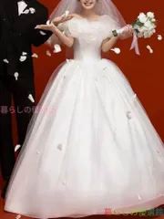ウェディングドレス ウエディングドレス パフスリーブ フリル シフォン ふんわり 二次会 結婚式 前撮り ブライダル ロングドレス 花嫁 プリンセスドレス プリンセスライン 半袖 ゴージャス lf0317