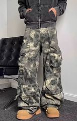 カモフラ カーゴパンツ ワイドパンツ 迷彩 バギーパンツ Y2K