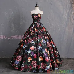 ウエディングドレス カラー ピアノ演奏会 オフショルダー ロングドレス 花プリント ブラック 結婚式 花嫁ドレス 二次会 パーティードレス 発表会 イブニングドレス 大きいサイズ lf0319