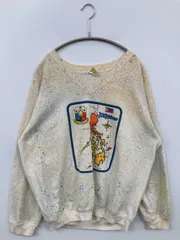 スウェット アイボリー コットン 裏起毛 前面プリント その他総柄 長袖