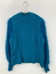 AZUL by MOUSSY アズールバイマウジー ニット/セーター M スカイブルー ウール・ニット 無地 ミドル丈 長袖 タートルネック/ハイネック