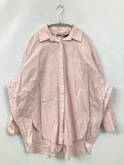 ZARA ザラ シャツ/ブラウス USA XS ピンク コットン 無地 ロング丈 レギュラーカラー 長袖