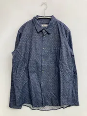 TAKEO KIKUCHI タケオキクチ シャツ/ブラウス M ネイビー コットン ドット柄 ミドル丈 長袖 レギュラーカラー